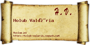 Holub Valéria névjegykártya